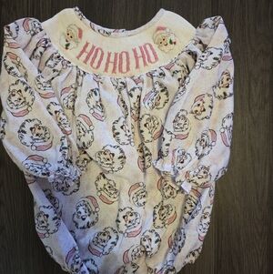 Pink Santa Smocked Bubble